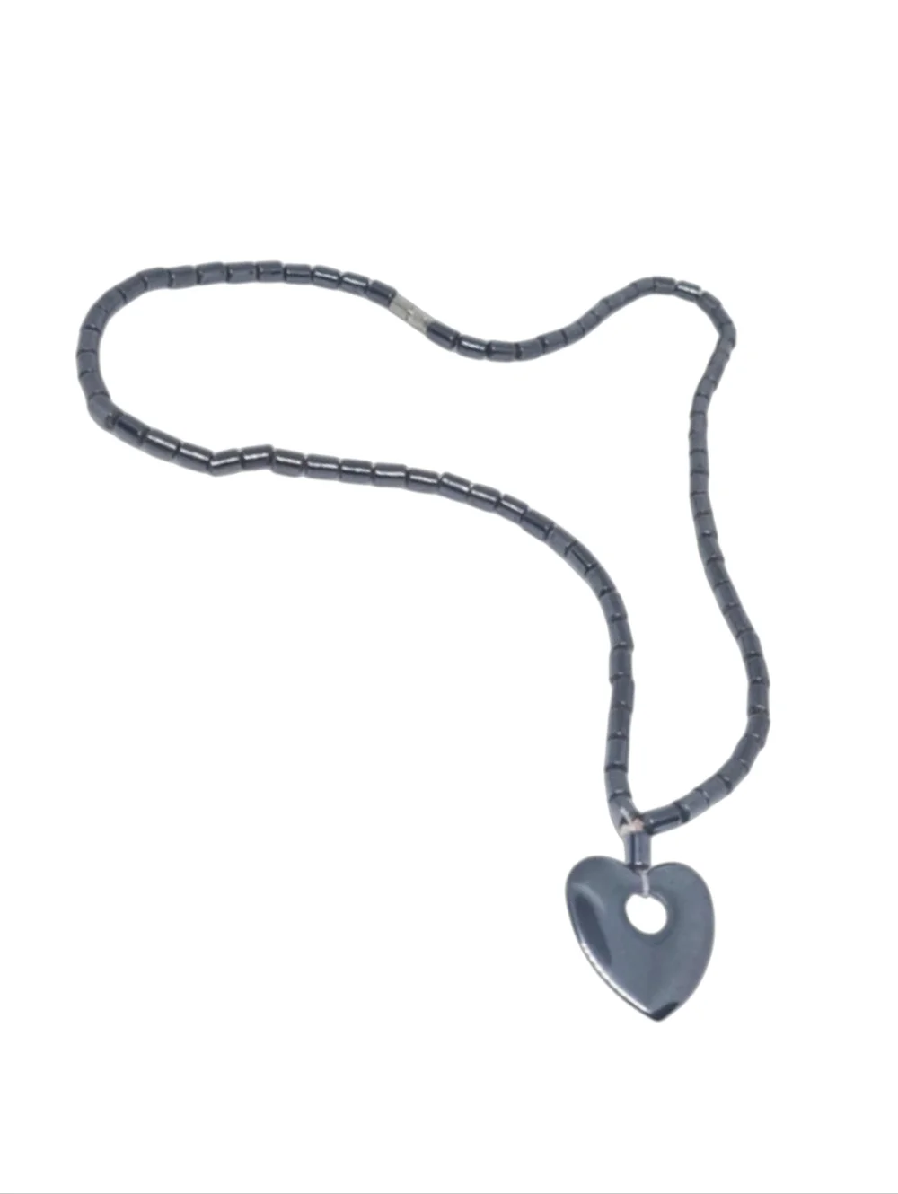 Hematite Necklace w/ a Heart